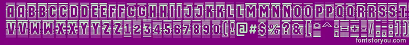 AMachinaortocmln-fontti – vihreät fontit violetilla taustalla