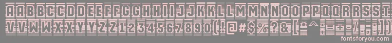AMachinaortocmln-Schriftart – Rosa Schriften auf grauem Hintergrund