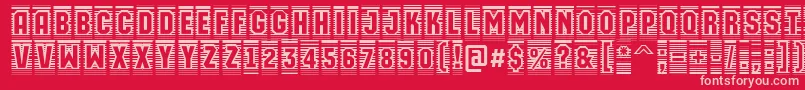 フォントAMachinaortocmln – 赤い背景にピンクのフォント