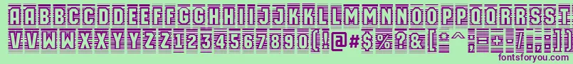 AMachinaortocmln Font – Purple Fonts on Green Background