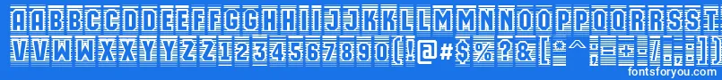 AMachinaortocmln-fontti – valkoiset fontit sinisellä taustalla