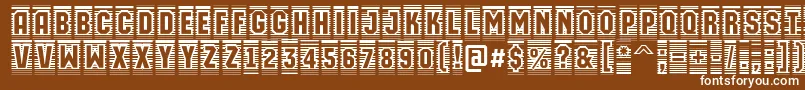 フォントAMachinaortocmln – 茶色の背景に白い文字