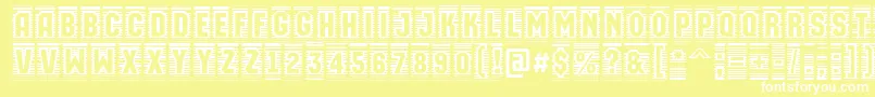 AMachinaortocmln-fontti – valkoiset fontit keltaisella taustalla