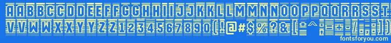 フォントAMachinaortocmln – 黄色の文字、青い背景