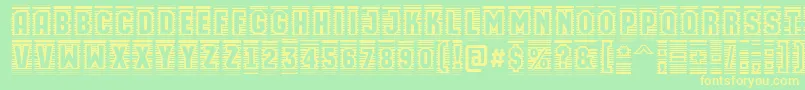 AMachinaortocmln-fontti – keltaiset fontit vihreällä taustalla