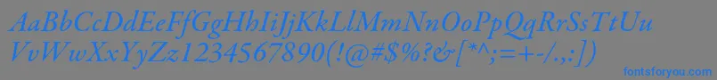 GaramondpremrproMedit Font – Blue Fonts on Gray Background