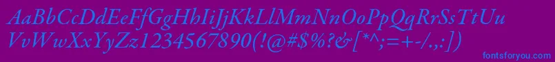 GaramondpremrproMedit Font – Blue Fonts on Purple Background