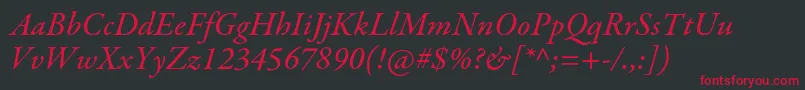 GaramondpremrproMedit Font – Red Fonts on Black Background