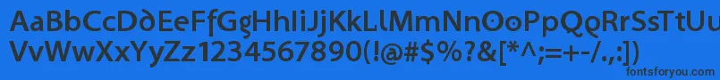SantanaBold Font – Black Fonts on Blue Background