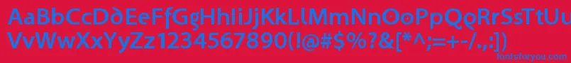 SantanaBold Font – Blue Fonts on Red Background