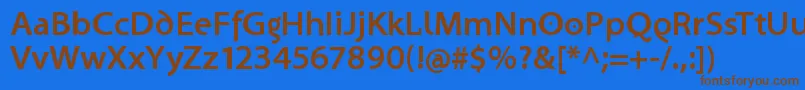 SantanaBold-fontti – ruskeat fontit sinisellä taustalla