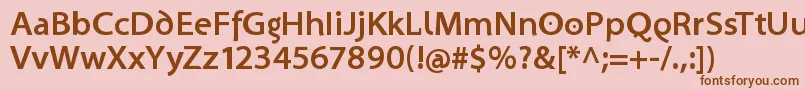 SantanaBold Font – Brown Fonts on Pink Background