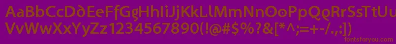 フォントSantanaBold – 紫色の背景に茶色のフォント