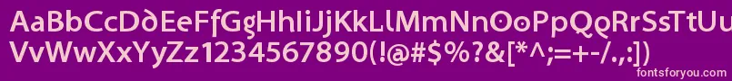 SantanaBold Font – Pink Fonts on Purple Background