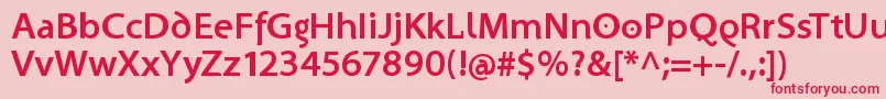 SantanaBold Font – Red Fonts on Pink Background