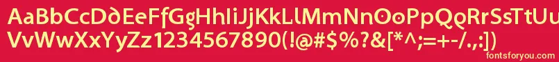 SantanaBold Font – Yellow Fonts on Red Background