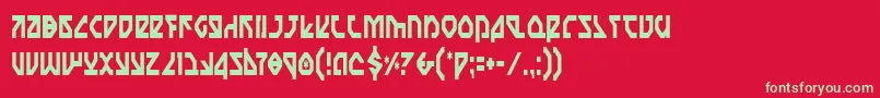 フォントNostroc – 赤い背景に緑の文字