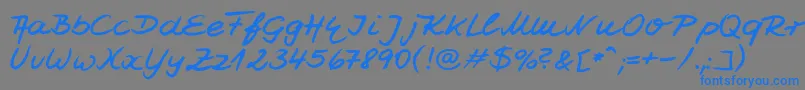 Jesco7Handwriting-Schriftart – Blaue Schriften auf grauem Hintergrund