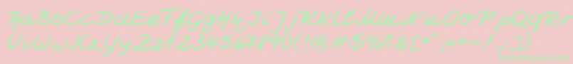 Jesco7Handwriting-Schriftart – Grüne Schriften auf rosa Hintergrund