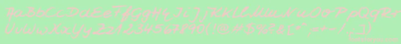 Jesco7Handwriting Font – Pink Fonts on Green Background