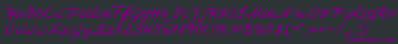 フォントJesco7Handwriting – 黒い背景に紫のフォント