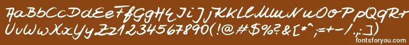 フォントJesco7Handwriting – 茶色の背景に白い文字