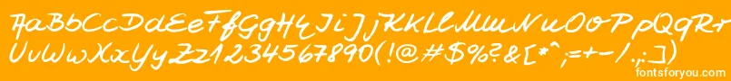 フォントJesco7Handwriting – オレンジの背景に白い文字