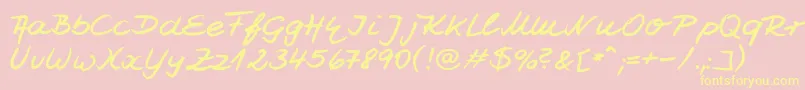 Jesco7Handwriting Font – Yellow Fonts on Pink Background