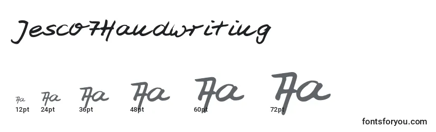 Jesco7Handwriting Font Sizes