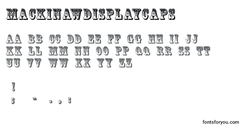 Czcionka Mackinawdisplaycaps – alfabet, cyfry, specjalne znaki