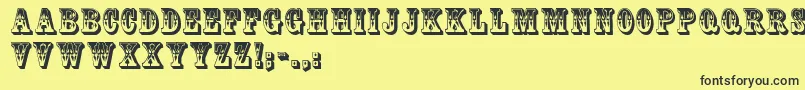 Mackinawdisplaycaps Font – Black Fonts on Yellow Background