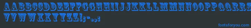 Mackinawdisplaycaps Font – Blue Fonts on Black Background