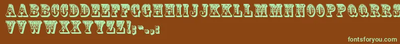 Mackinawdisplaycaps Font – Green Fonts on Brown Background