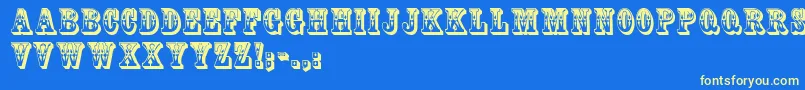 Mackinawdisplaycaps Font – Yellow Fonts on Blue Background