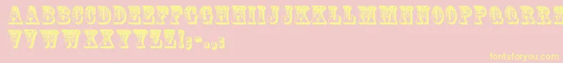 Mackinawdisplaycaps-Schriftart – Gelbe Schriften auf rosa Hintergrund