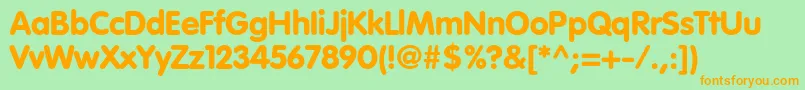 VagroundedstdBlack Font – Orange Fonts on Green Background