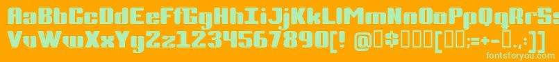 Completp Font – Green Fonts on Orange Background