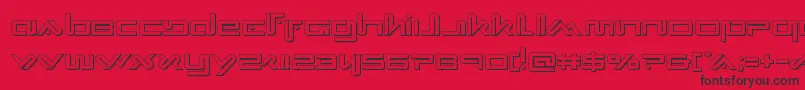 Xephyr3D Font – Black Fonts on Red Background