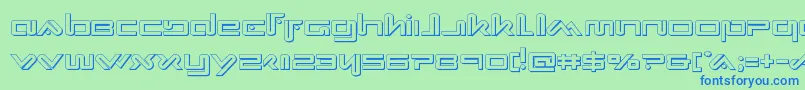 Xephyr3D Font – Blue Fonts on Green Background