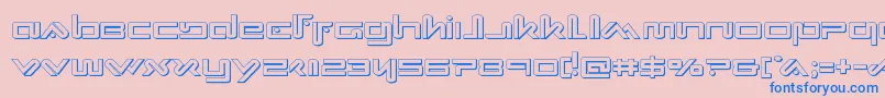 Xephyr3D Font – Blue Fonts on Pink Background