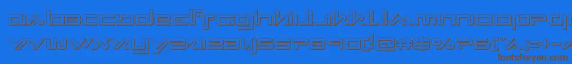 Xephyr3D Font – Brown Fonts on Blue Background