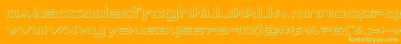Xephyr3D Font – Green Fonts on Orange Background