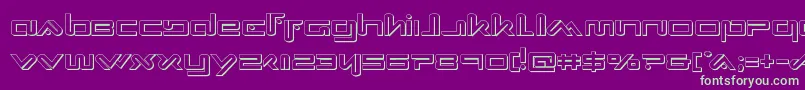 Xephyr3D Font – Green Fonts on Purple Background