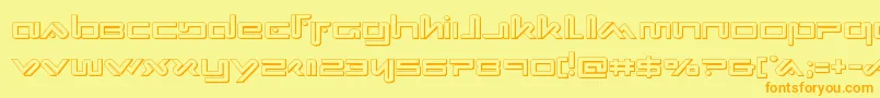 Xephyr3D Font – Orange Fonts on Yellow Background