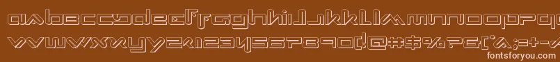Fonte Xephyr3D – fontes rosa em um fundo marrom