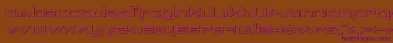 Xephyr3D Font – Purple Fonts on Brown Background