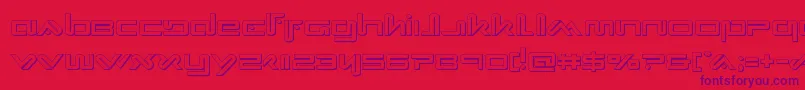Xephyr3D Font – Purple Fonts on Red Background