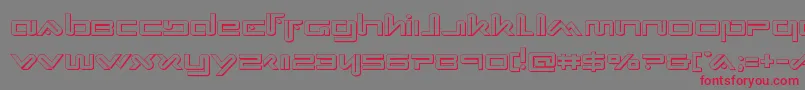 フォントXephyr3D – 赤い文字の灰色の背景