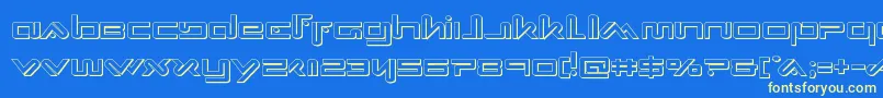 Xephyr3D-Schriftart – Gelbe Schriften auf blauem Hintergrund