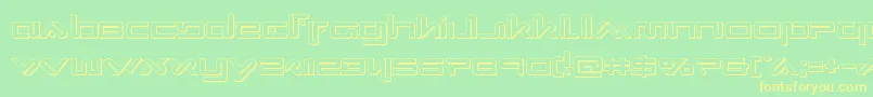 Xephyr3D-fontti – keltaiset fontit vihreällä taustalla